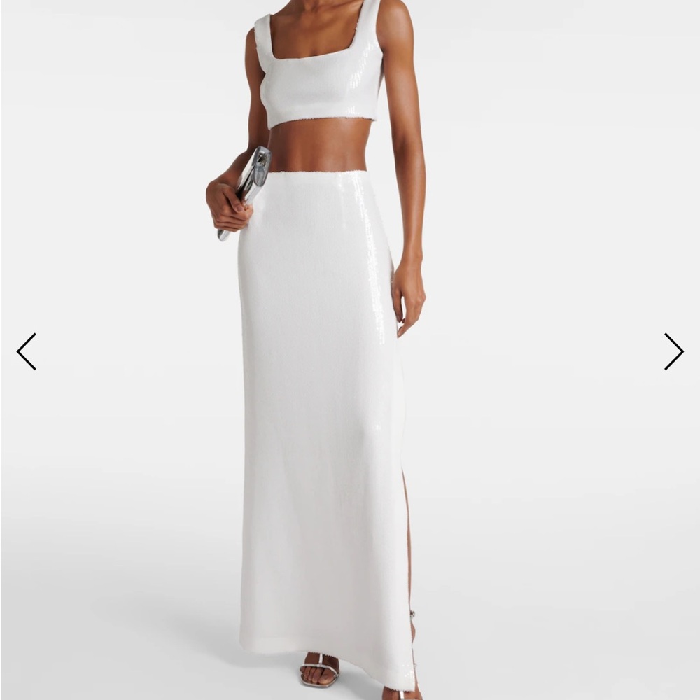 Galvan Bridal Beating Heart Sequined Maxi Skirt
